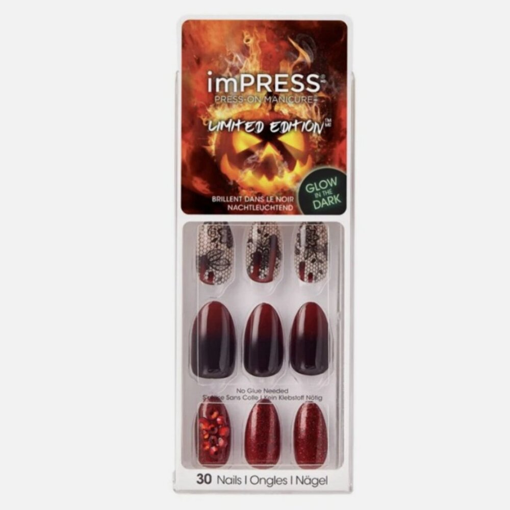 imPRESS Kiss Nails Limited Edition Halloween RUN AWAY Glow In The Dark Manicure
